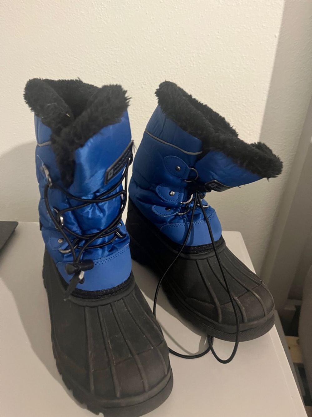 Kids Blue and Black Winter Snow Boots